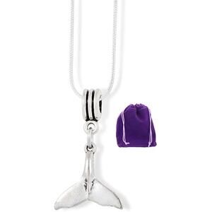 Whale Tail Animal Nature Charm Snake Chain Necklace